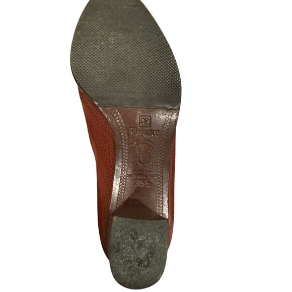 Elegance Leather Shoes Made in Italy, Size 35½,‎ 2-Inch Heel Brown Classic Style - Picture 2 of 9